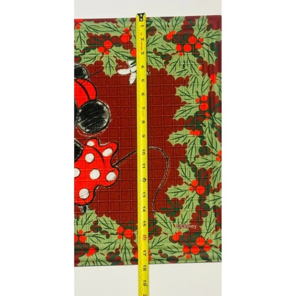 Disney Mickey Minnie Mouse Christmas Holiday Rubber Doormat 18X30